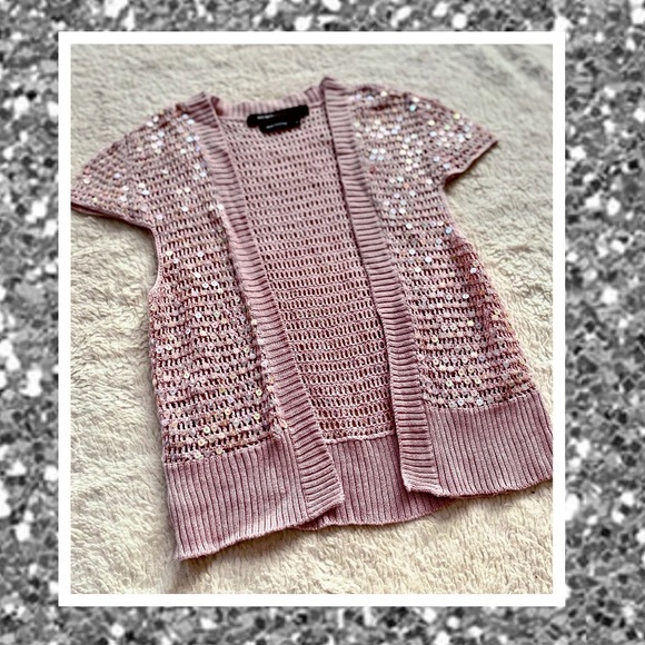 Pink Sequined BCBG Shrug - Picture 2 of 4